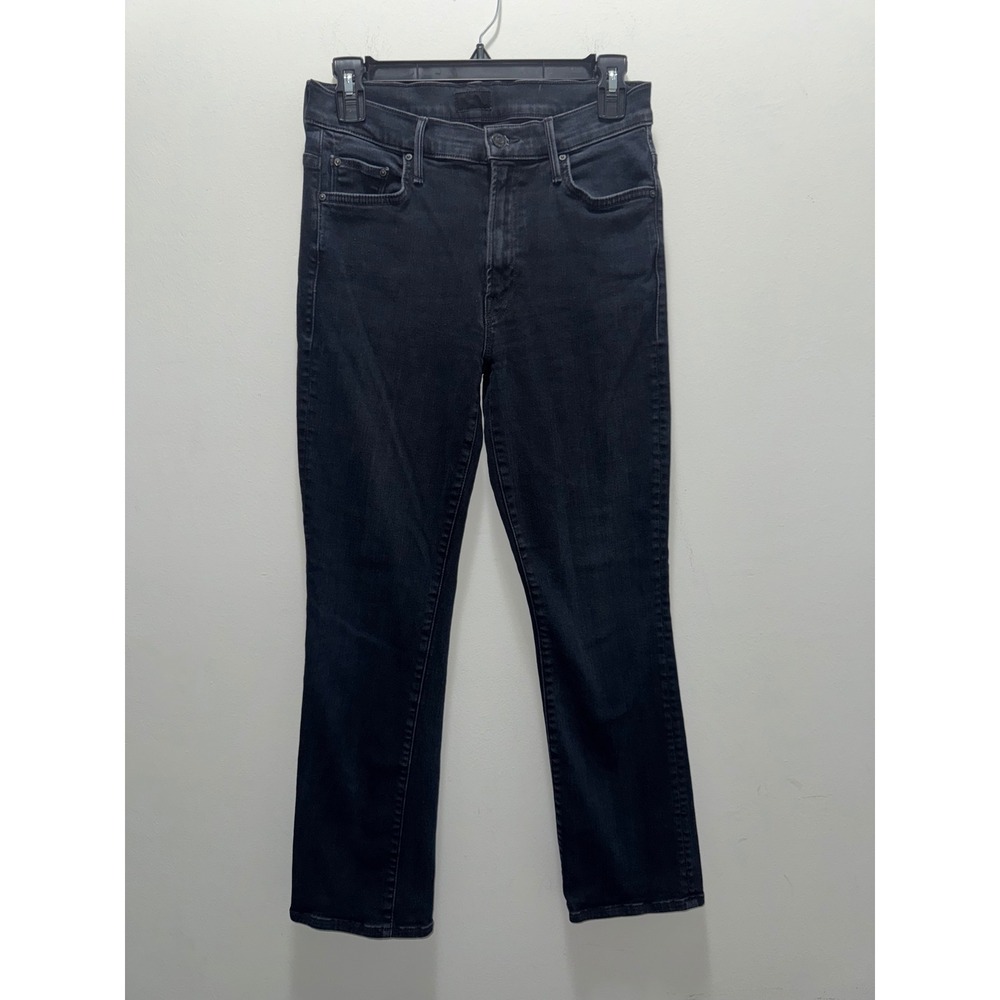 MOTHER The Insider Ankle Jeans Womens 27 Blackbird Black Bootcut 1327-408